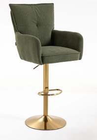 HR250W Scaun Catifea Reiată Premium culoare verde salvie Bază Aurie