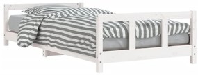 834424 vidaXL Cadru de pat pentru copii, alb, 90x200 cm, lemn masiv de pin