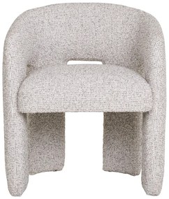 Scaun de sufragerie gri deschis cu cotiere tapițat Monroe – House Nordic