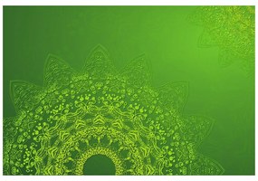 Tapet autoadeziv elementele moderne ale Mandalei în verde