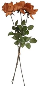 Floare artificială Trandafir cupru, 74 cm, 3bucăți