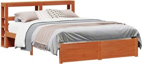 vidaXL Cadru de pat Maroniu cerat 150 x 200 cm Lemn de pin masiv