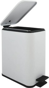 Coș de gunoi alb mat cu pedală din oțel 5 l Erik – Spirella