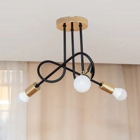 Lustră aplicată OXFORD 3xE27/15W/230V auriu/negru