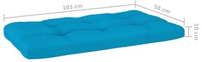 Canapea din paleti cu 2 locuri, cu perne, lemn pin gri tratat Albastru, Canapea cu 2 locuri, Gri, 1