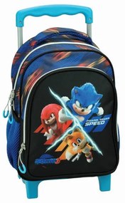 Sonic Ariciul Brawn rucsac pentru grădiniță cu roți, geantă 30 cm
