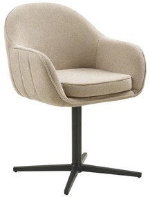 Tamera scaun de dining cu rotire, gri deschis, picioare negre