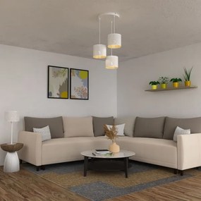 Lustră pe cablu LOFT SHADE 3xE27/60W/230V albă/aurie