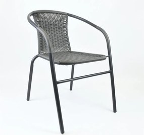 Scaun bistro de grădină, stivuibil, gri