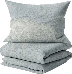 Lenjerie de pat din satin de bumbac DESPINA BLUE cu model Dimensiune lenjerie de pat: 2 buc 60 x 70 cm | 200 x 200 cm