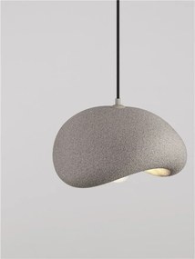 Lustra suspendata cu textura granulata Bambel gri piatra