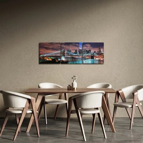 Tablou - New York, Manhattan (cu ceas) (90x30 cm)