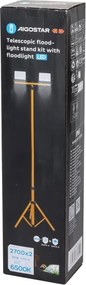 Aigostar - Proiector LED cu stativ 2xLED/30W/230V 6500K IP65 portocaliu/negru