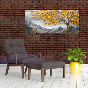 Tablou – Arbore cu frunze aurii (120x50 cm)