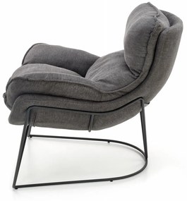 Fotoliu Volker gri inchis/negru H78 cm