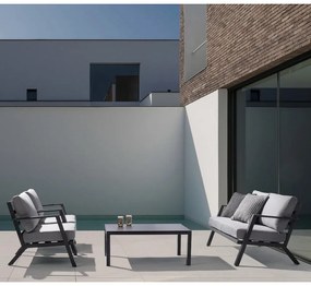 Set mobilier de grădină gri din aluminiu pentru 4 persoane Harley – Bizzotto