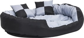 vidaXL Pernă reversibilă lavabilă pt câini gri și negru, 110x80x23 cm