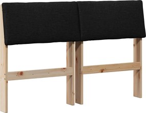 vidaXL Tăblie tapițată Negru 120 cm Lemn de pin masiv