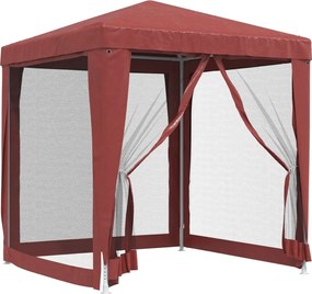 vidaXL Cort de petrecere cu 4 pereți din plasă, roșu, 2x2 m, HDPE