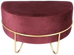 Taburet catifea baza metalica aurie - FUCSIA - Baza metalica aurie