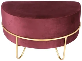 Taburet catifea baza metalica aurie - FUCSIA - Baza metalica aurie