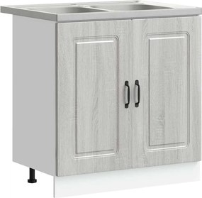 vidaXL Dulap de bucătărie cu ușă Kalmar Gri Sonoma 80 x 46 x 81,5 cm