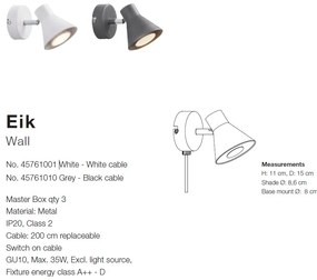 Aplica, Spot directionabil Eik, gri 45761010 NL