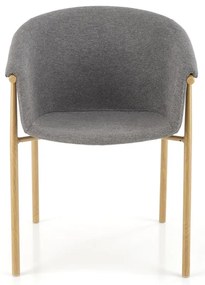 Scaun tapitat k489 gri/auriu