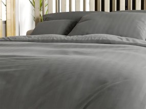 Lenjerie de pat din microfibra hoteliera JASMINE PURE gri - dunga 2 cm, buzunar hotelier Dimensiune lenjerie de pat: 70 x 90 cm | 140 x 200 cm