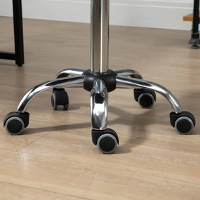 HOMCOM Scaun de masaj Vintage - scaun de lucru rotativ 360° - înălțime șezut reglabil 49-64 cm - acoperire sintetică maro metal cromat | Aosom Romania