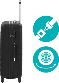 Set valiza de calatorie cu geanta cosmetica-negru