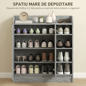 Homcom Dulap Pantofi 83×30×90 cm – Lemn, 12 Perechi, Culoare Cafenie | Aosom Romania