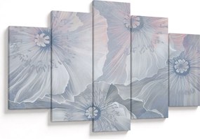 Tablou - Flori albastre pe perete (150x105 cm)