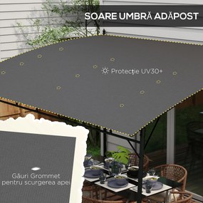 Outsunny Pergola Exterior 3x4m Cadru Metalic Protecție Solară pentru Grătar Terasă Verandă Gri | Aosom Romania