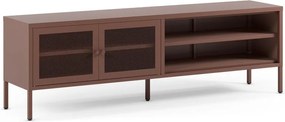 Comodă TV burgundy din metal 160x50x35 cm Fayna – Marckeric