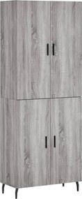 vidaXL Dulap înalt, gri sonoma, 69,5x34x180 cm, lemn compozit