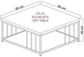 Măsuță de cafea Zen (Alb + Auriu). 1073449