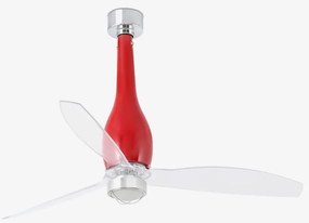 Lustra cu Ventilator si telecomanda ETERFAN M LED rosu/transparent