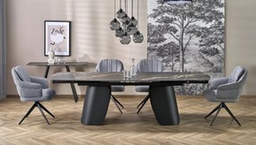Masa extensibila Forum marmura neagra/negru L180-260 cm
