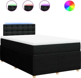 vidaXL Pat box spring cu saltea, negru, 120x190 cm, catifea