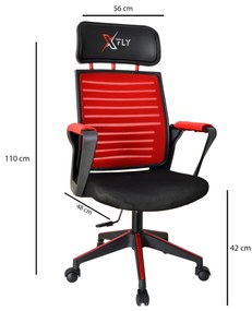 Fotoliu de birou gaming Vamivo 1 (roșu + negru) . 1093818