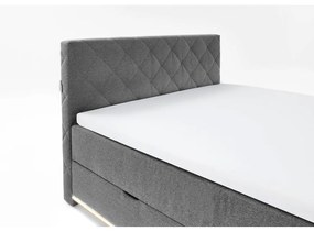 Pat boxspring gri cu spațiu de depozitare 160x200 cm Messina – Meise Möbel