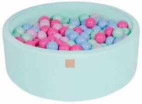 Piscina uscata cu 200 de bile (Mint, Babyblue, Roz, Pastel Roz) MeowBaby  , 90x30 cm, Mint