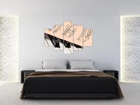 Tablou cu pian și notele muzicale (150x105 cm)