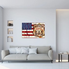 Tablou - Vintage steag (90x60 cm)