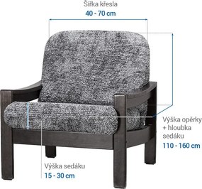 Gaico Huse bielastice MARMO gri fotoliu cu manere de lemn (l. 40 - 70 cm)