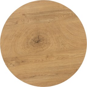 Masă de cafea rotundă Liviano 80 cm cu picioare metalice - stejar natural / negru