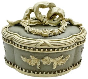 Caseta de bijuterii VINTAGE SOPHIE, Gri antichizat, 9x11.5cm