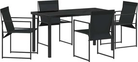 vidaXL Set de masă pentru grădină 5 pcs Negru