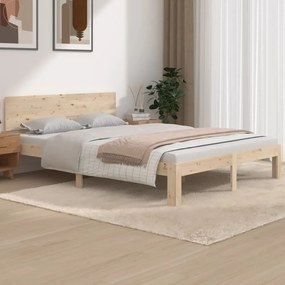 vidaXL Cadru de pat, 140x190 cm, lemn masiv de pin
